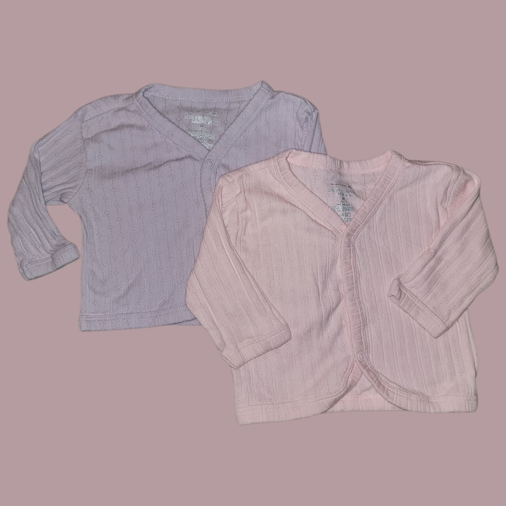 Kids' Pink and Purple Organic cotton Cardigan Set